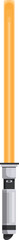 Poster - yellow lightsaber with metal handle glowing on white background
