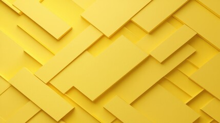 Poster - Abstract maze folded paper design, yellow background 3D model creation.