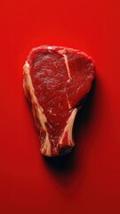 Sticker - A digital art depiction of steak, featuring clean lines and vibrant, realistic colors.