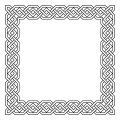 Poster - Tribal square frame on isolated white background. Mayan concept. Tattoo. Vector illustration