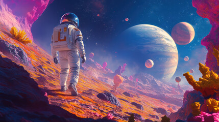 Poster - Astronaut on Alien Planet.