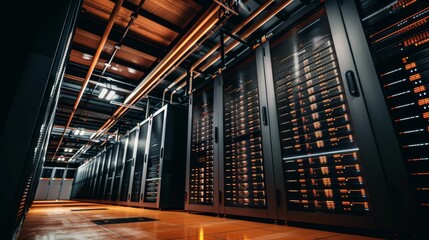 Wall Mural - Rows of Servers in a Modern Data Center