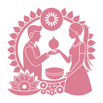 Black Color Bhai Dooj Elements Silhouette Vector Illustrations svg