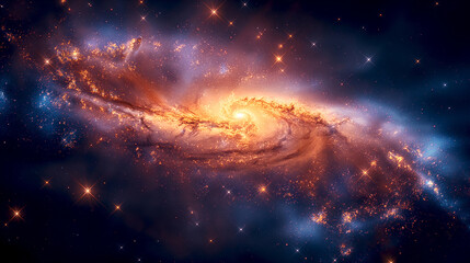 Wall Mural - Cosmos, space and spiral universe galaxy on darkbackground with light, pattern and color glow solar system. Galaxy, infinity and planets in milky way