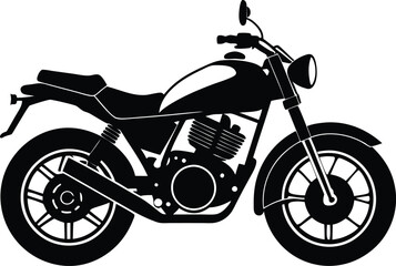 Wall Mural - black motorcycle vector illustration silhouette, Print