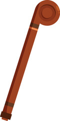 Poster - This wooden smoking pipe is lying diagonally on a white background, perfect for projects related to tobacco, history, or relaxation