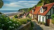 © Yusif - Picturesque cottages in Sandsend, near Whitby, North Yorkshire, UK, showcasing charming, traditional architecture against a scenic coastal backdrop.