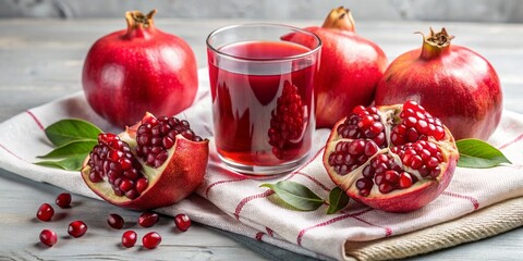 Wall Mural - pomegranate juice and fruits