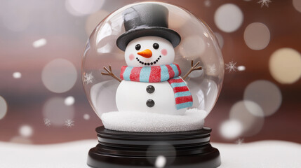 Canvas Print - Snowman Snow Globe.