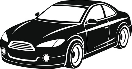 Wall Mural - black car vector illustration silhouette, Print