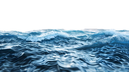 Canvas Print - Blue sea wave surface and ripples with isolated on transparent background. PNG file, 3D rendering illustration, Clip art and cut out