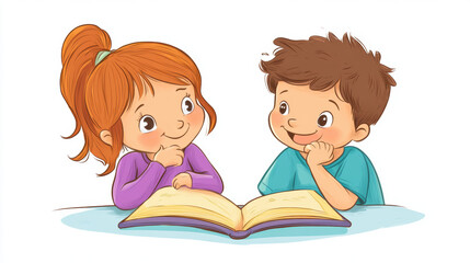 Sticker - Kids Reading Book.