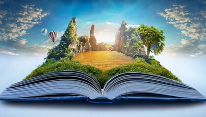 book with earth globe, magic book with magic wand, magic book with magic wand and globe, magic book with magic wand and stars, magic book with magic lights, Fantasy world inside of the book. Concept o