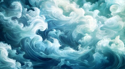 Wall Mural - Abstract Swirling Blue and White Background