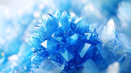 Wall Mural - Blue Crystal Close-Up