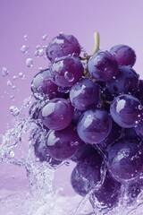 Sticker - Fresh Grapes Under Water Spray