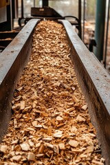 Wall Mural - Wood chip conveyor belt