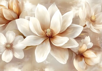 White Flower with Beige Petals