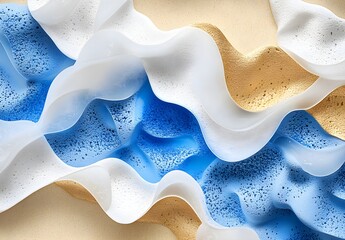 Poster - Abstract Blue and White Waves