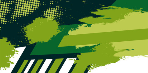 Poster - Sports background design with abstract modern template. Vector illustration of sport players in different activitie. modern abstract grunge style with multicolor green and white colors