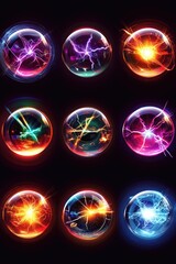 Canvas Print - Glowing Orbs in Various Colors