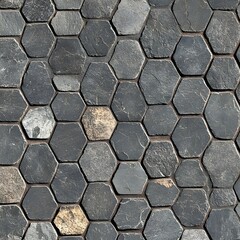 Wall Mural - Hexagon stone tile wall texture