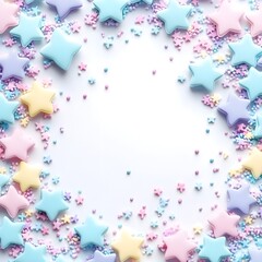 Wall Mural - Pastel Star Sprinkles Frame