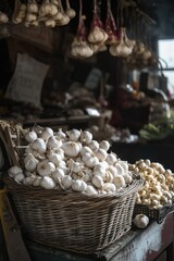 Sticker - Garlic in Wicker Basket