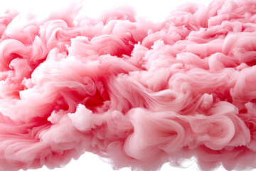 Wall Mural - Pink smoke with a white background. The pink smoke is flowing and has a dreamy, ethereal quality to it