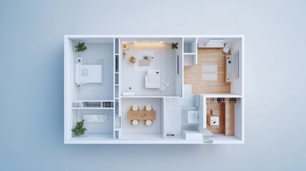 Wall Mural - Top View of a Modern Apartment Design