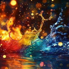 Canvas Print - Water Splash Colors