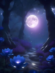 Wall Mural - Fantasy Moon Forest 