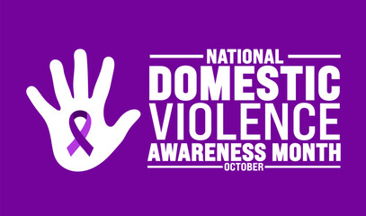 domestic violence awareness month background or banner design template is observed every year in oct
