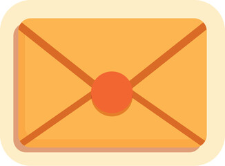 Poster - Closed yellow envelope sealed shut with red wax and string, for themes of communication, messages, and privacy