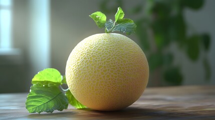 ultra-realistic high resolution photo of a juicy honeydew melon half on a white background