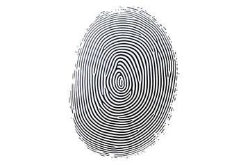 Fototapete - Black fingerprint isolated on white background