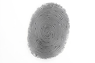 Fototapete - Black fingerprint isolated on white background