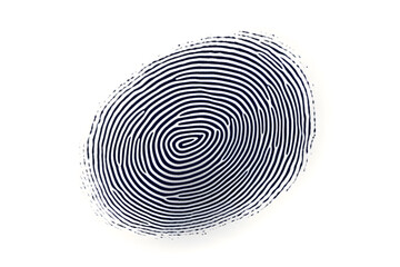 Fototapete - Black fingerprint isolated on white background