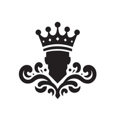 King silhouette. King logo, icon vector design black and white.