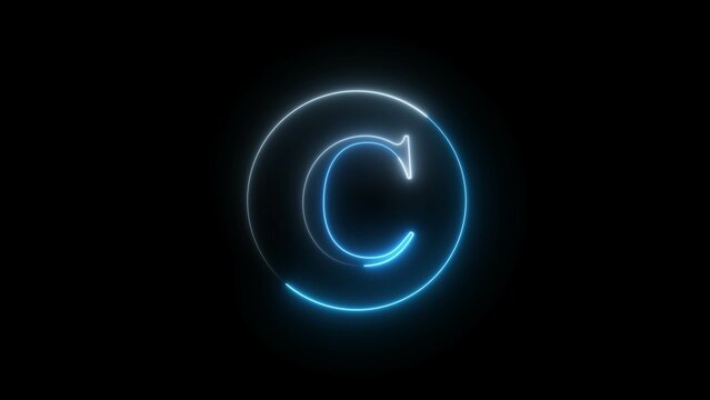 Neon Glowing Alphabet Letter Sign Illustration Background. 