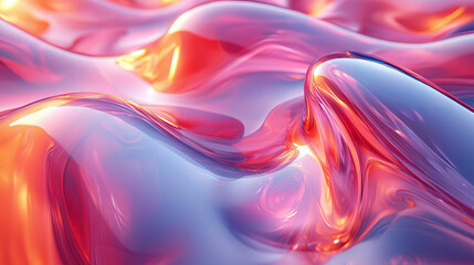 Abstract pink, orange, and blue liquid texture.