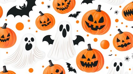 Wall Mural - Halloween pumpkin scary jack o lantern holiday background