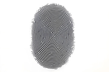 Fototapete - Black fingerprint isolated on white background