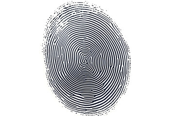 Fototapete - Black fingerprint isolated on white background