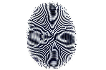 Fototapete - Black fingerprint isolated on white background