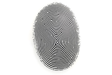 Fototapete - Black fingerprint isolated on white background