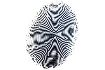 Fototapete - Black fingerprint isolated on white background