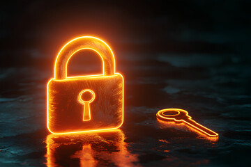 Poster - A glowing lock and key symbolizing security and access.