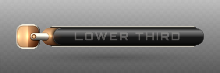 Wall Mural - Elegant Lower Third Banner in Metallic Black, Silver and Gold Color Theme for Video Screen Broadcast Presentation Titles