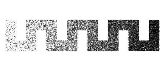 Fototapete - Zigzag line stipple vector. Retro abstract background. Vintage dotted art illustration.